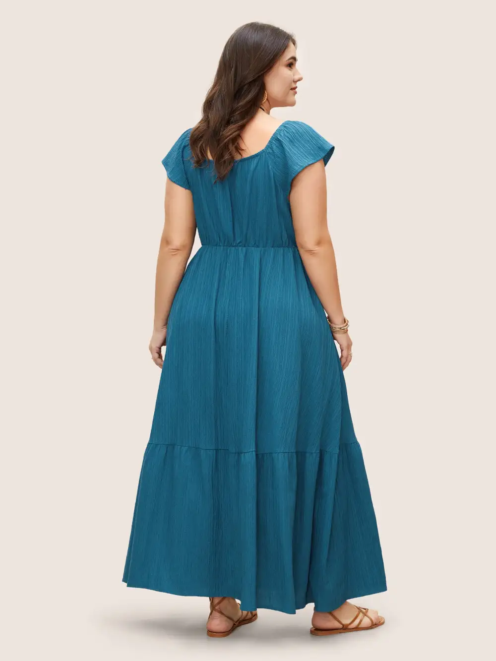 Texture Drawstring Tie Knot Tassels Dress