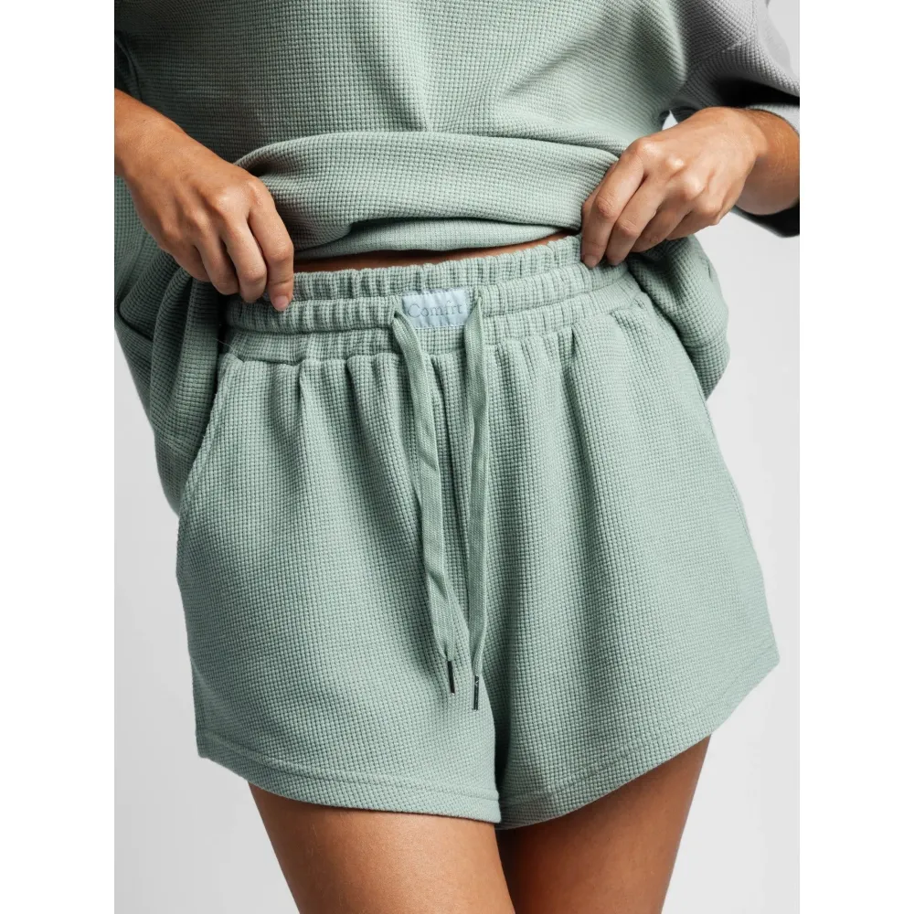 🔔🔔🔔🔔🔔🔔🔔🔔🔔🔔🔔🔔Last Few Hours – Act Fast ! Women's Textured Waffle Knit Lounge Shorts With Drawstring