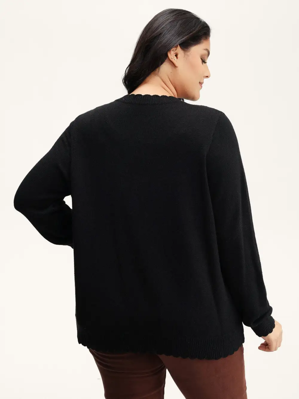 Supersoft Floral Embroidery Buttons Knit Cardigan