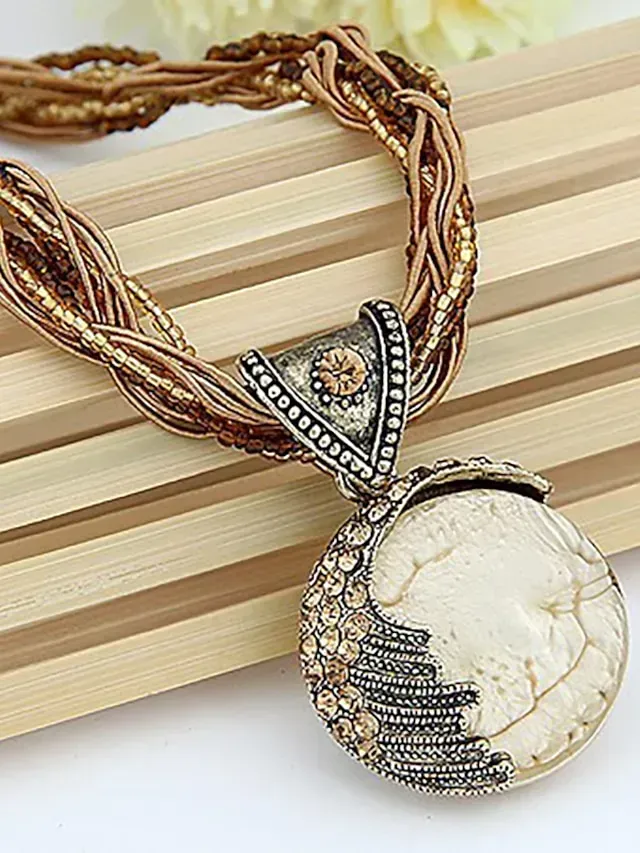 Women's Bohemian Necklace Vintage Sweater Chain Ethnic Style Rice Beads Woven Archaistic Outdoor Geometry Necklace