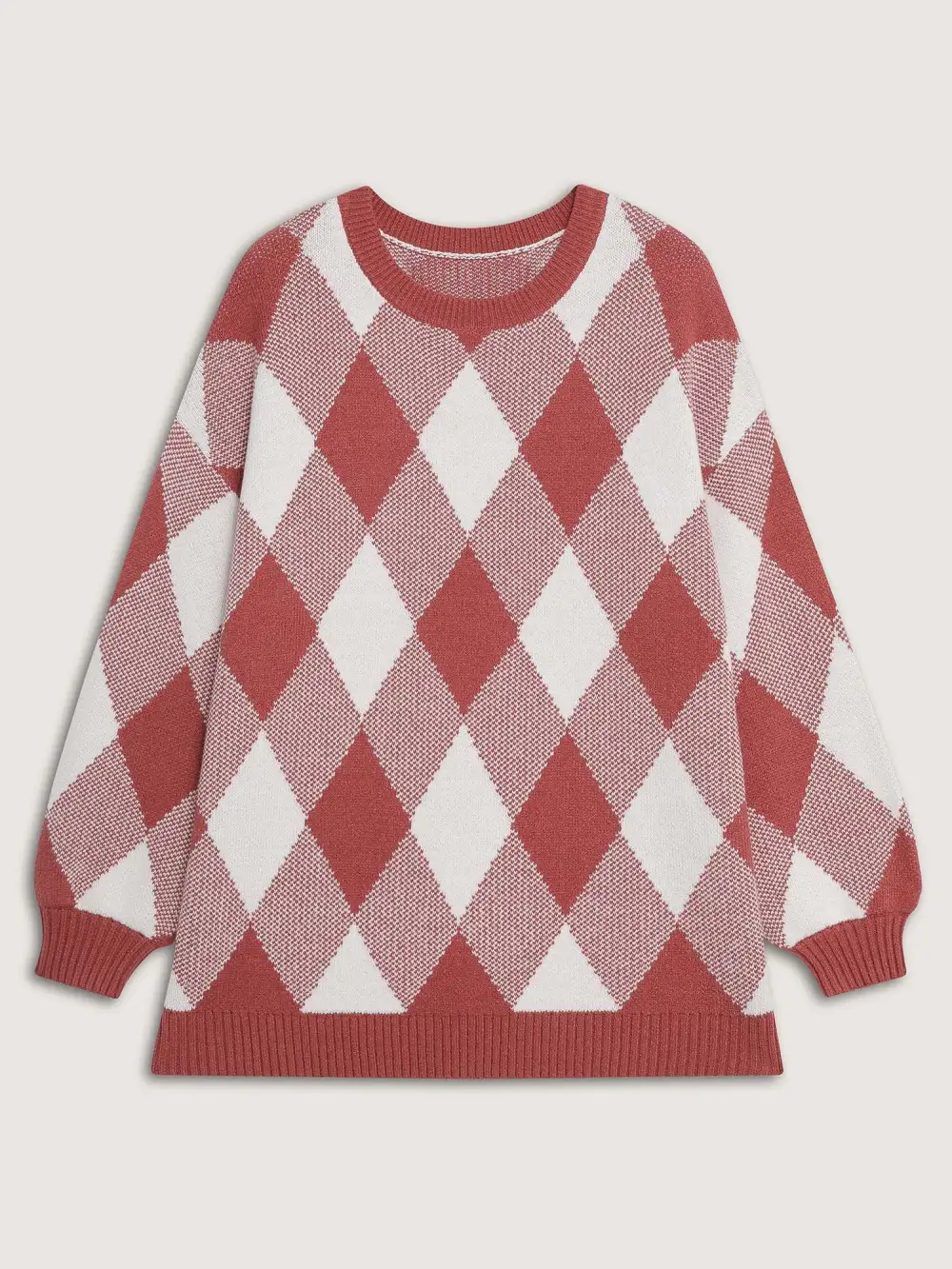 Checkered Color Contrast Pullover