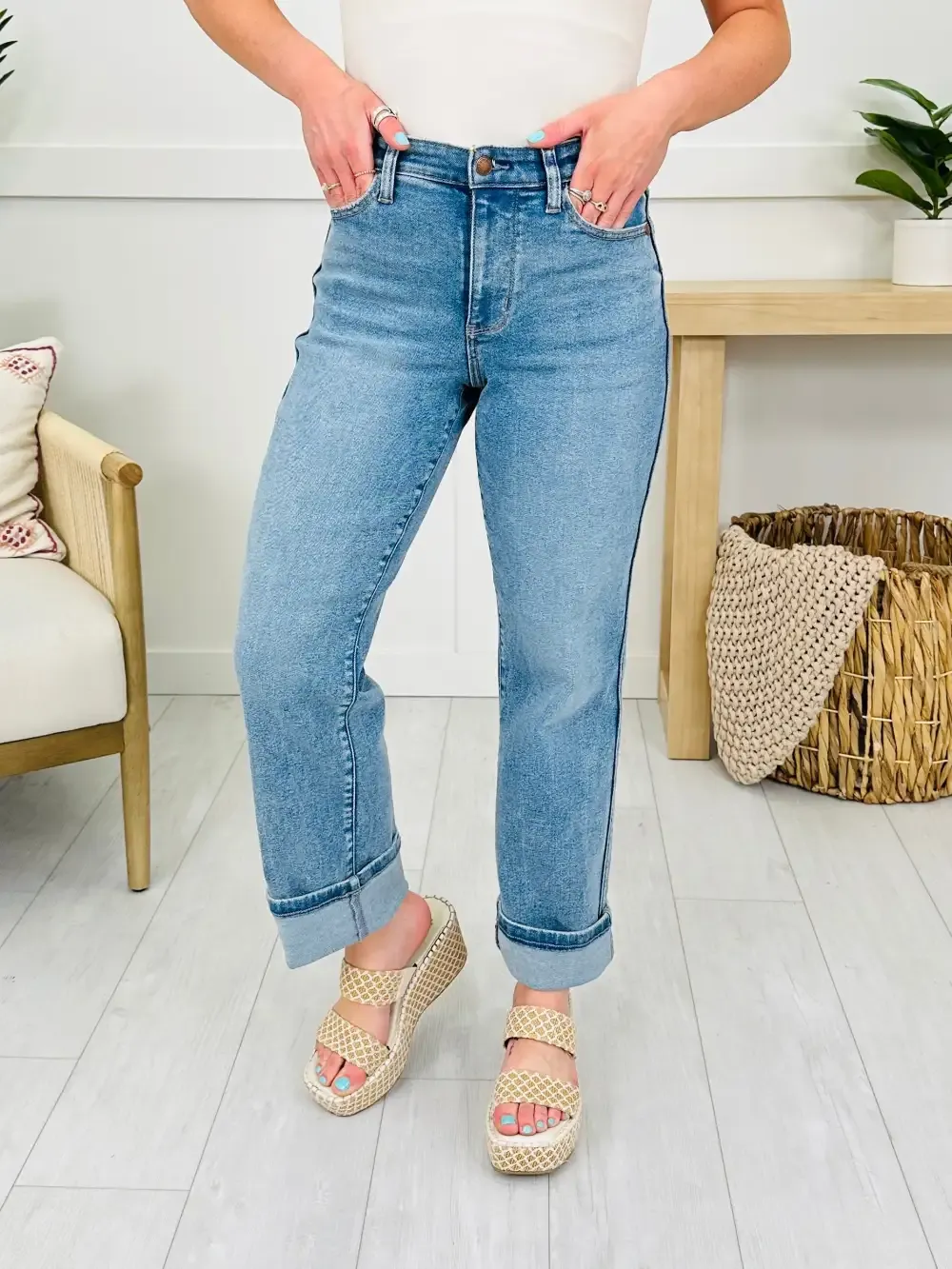 Judy Blue Don't Be Late Straight Leg Jeans