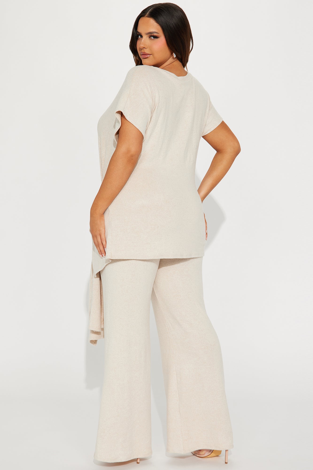 Mara Tie Waist Pant Set - Taupe