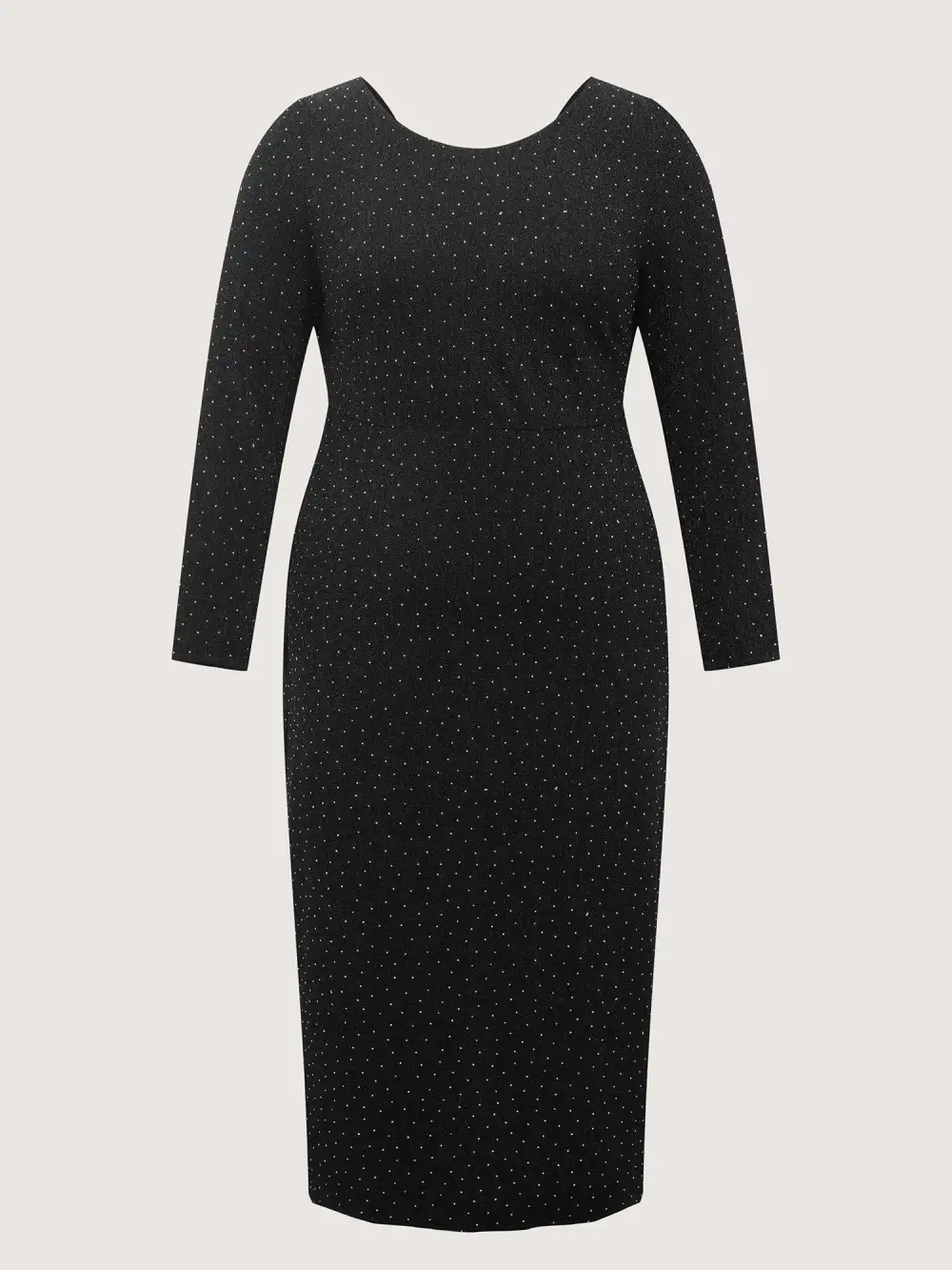 Metallic Detail Shimmery Back Bow Midi Dress