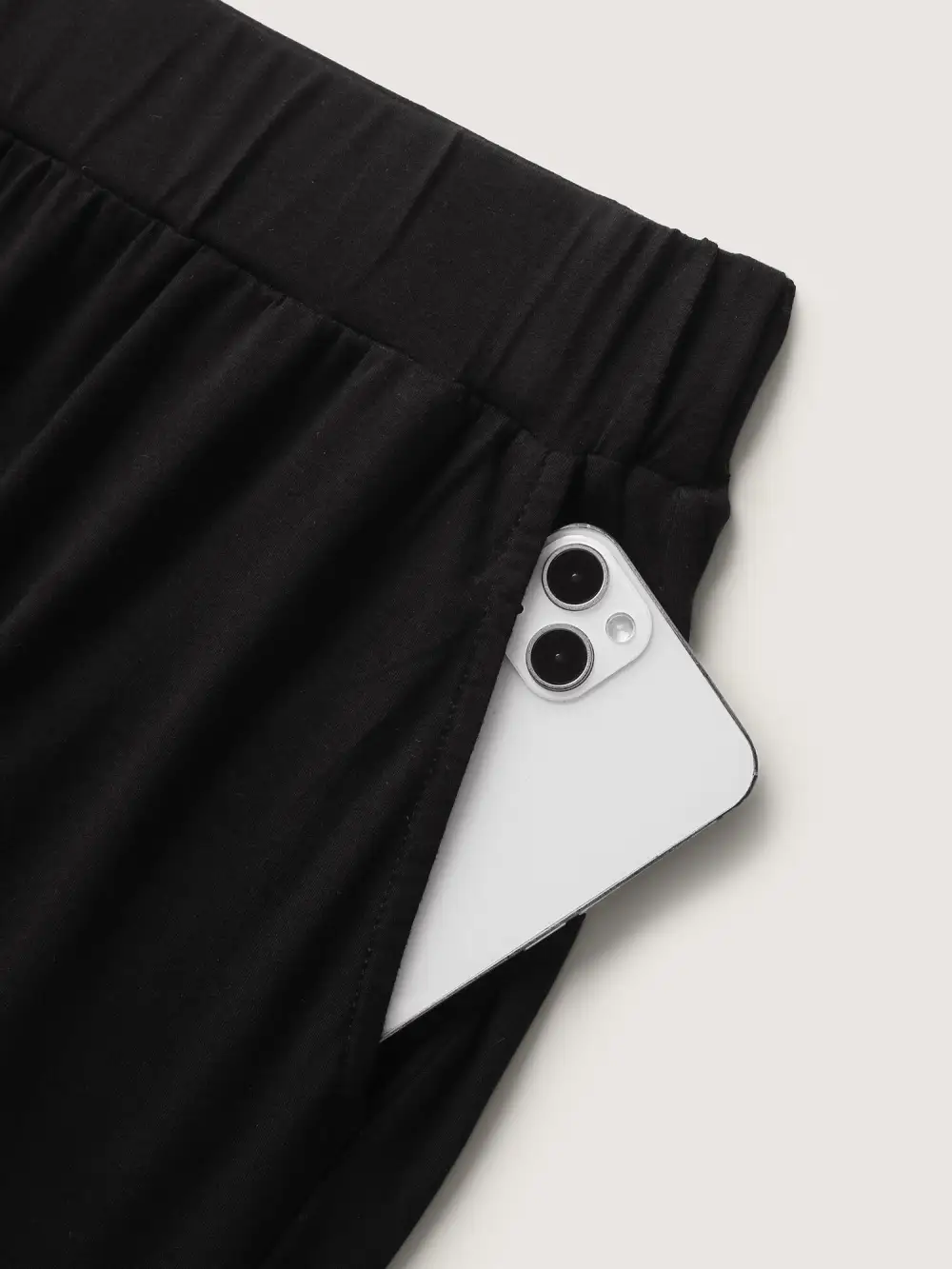 Solid Elastic Waist Wide Leg Lounge Bottoms