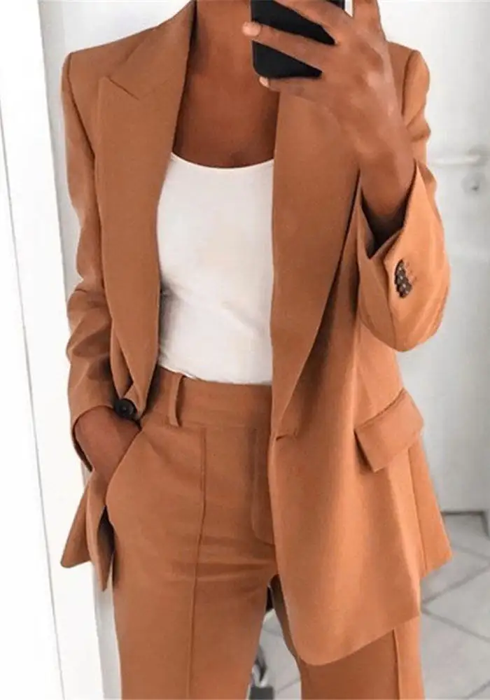 Truly Relaxed Easy Match Work Blazer and Pant Suit（Clearance Sale）