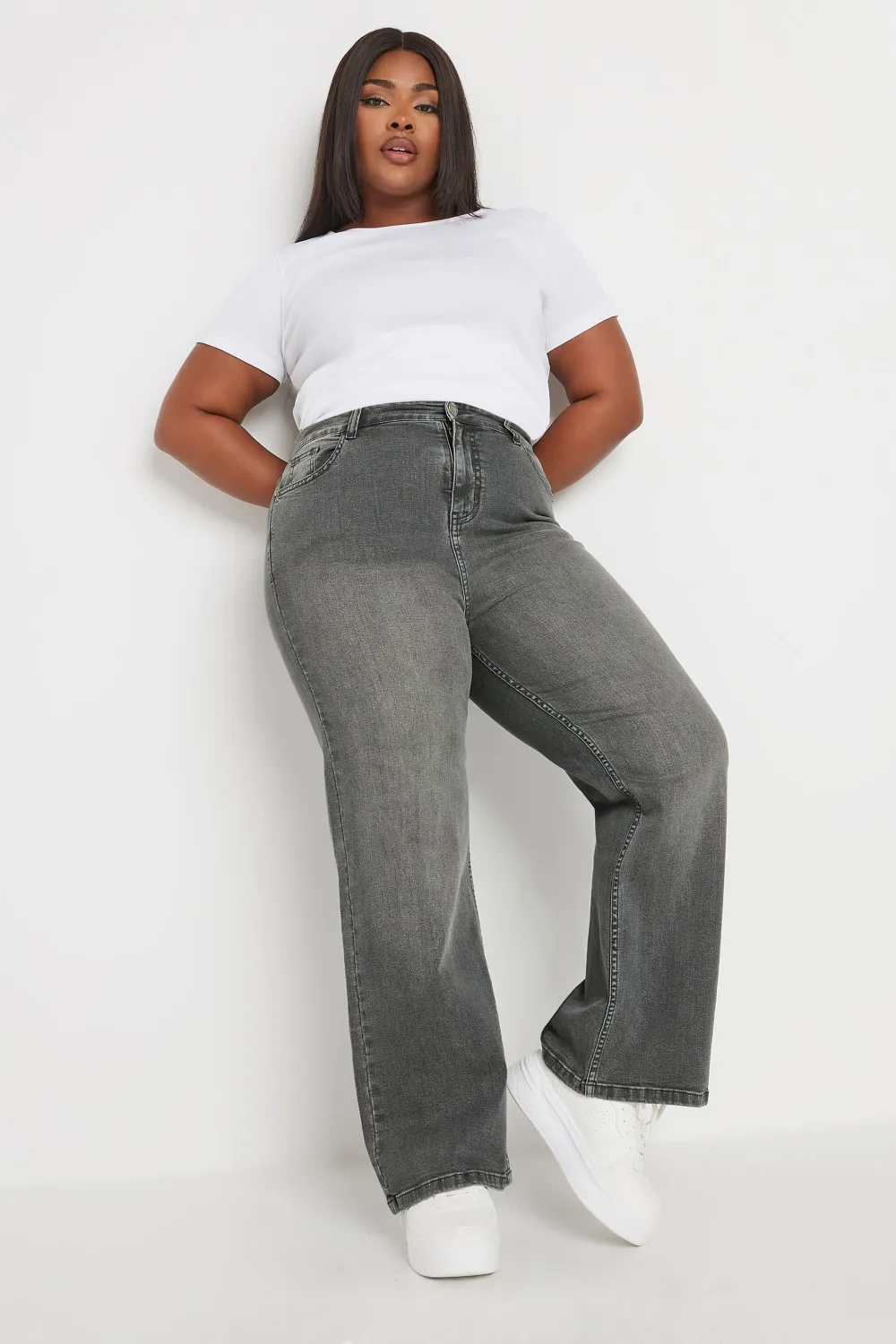 YOURS Curve Indigo Blue Wide Leg Denim Jeans