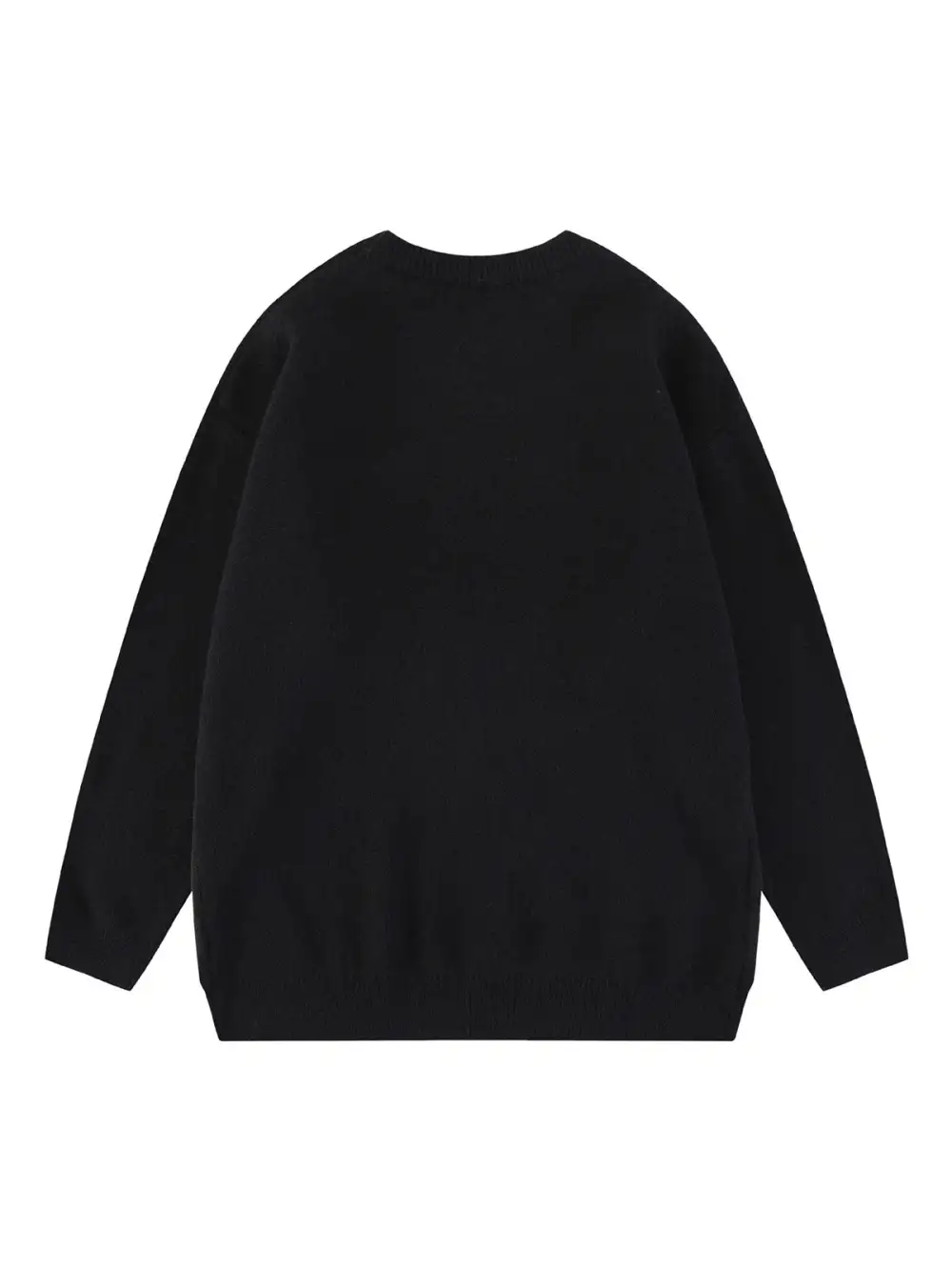 Retro Letters Jacquard Crew Neck Sweater