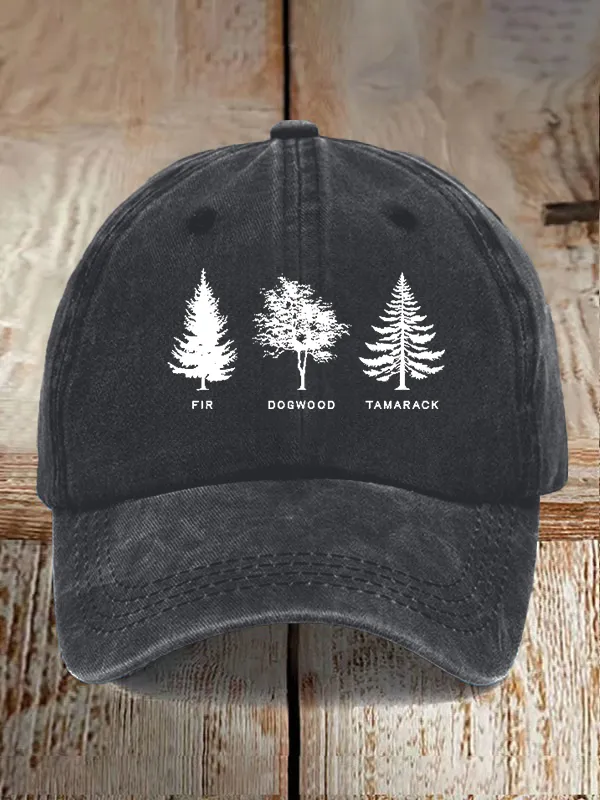 Unisex Casual FDT Tree Washed Cotton Hat