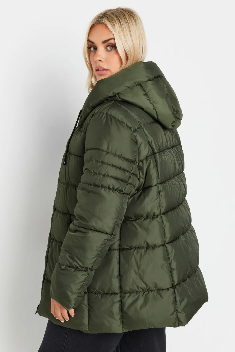 YOURS Curve Ivory White Sporty Puffer Coat