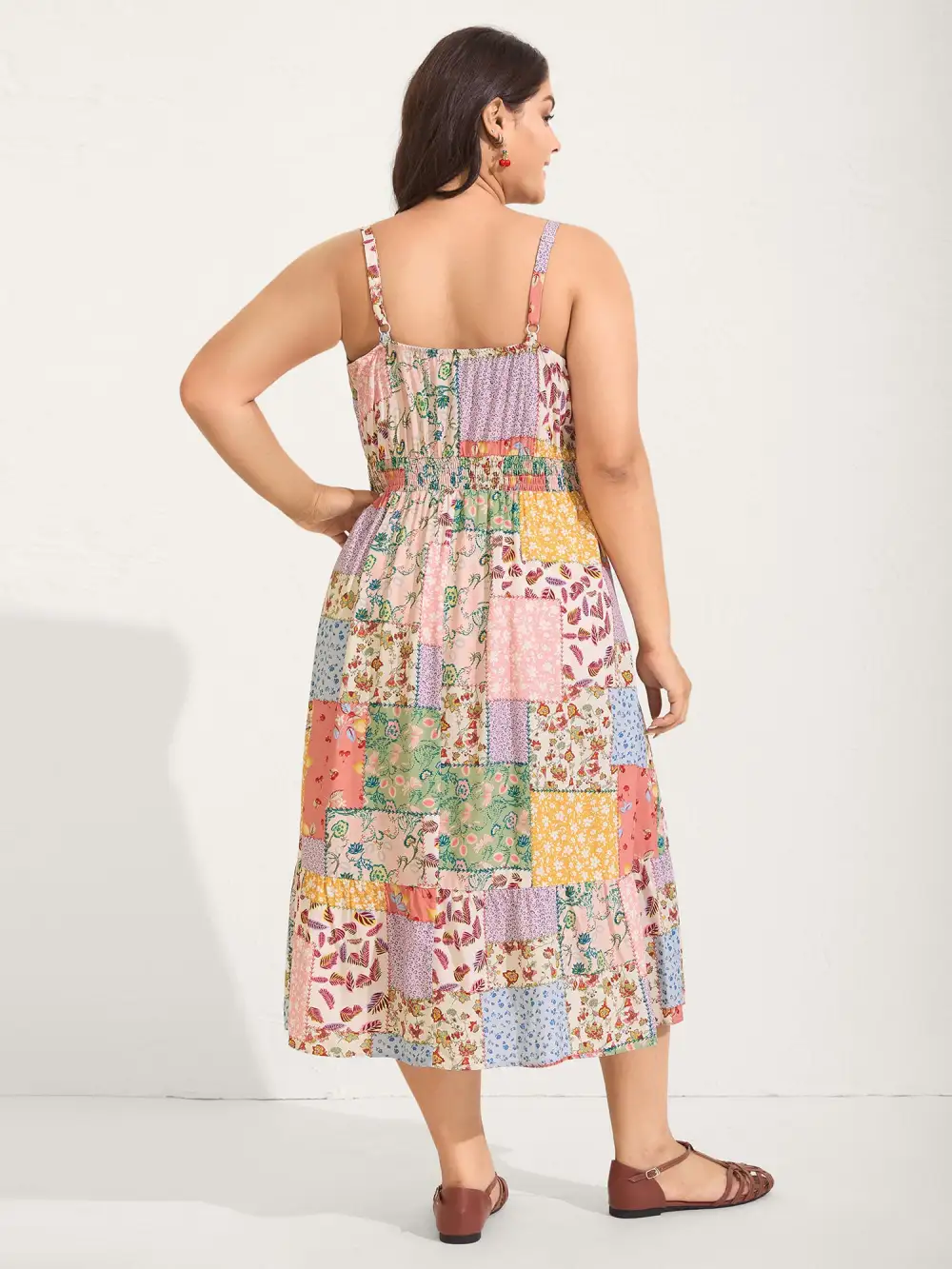 Sunkissed Collage Print Flared Midi Dress