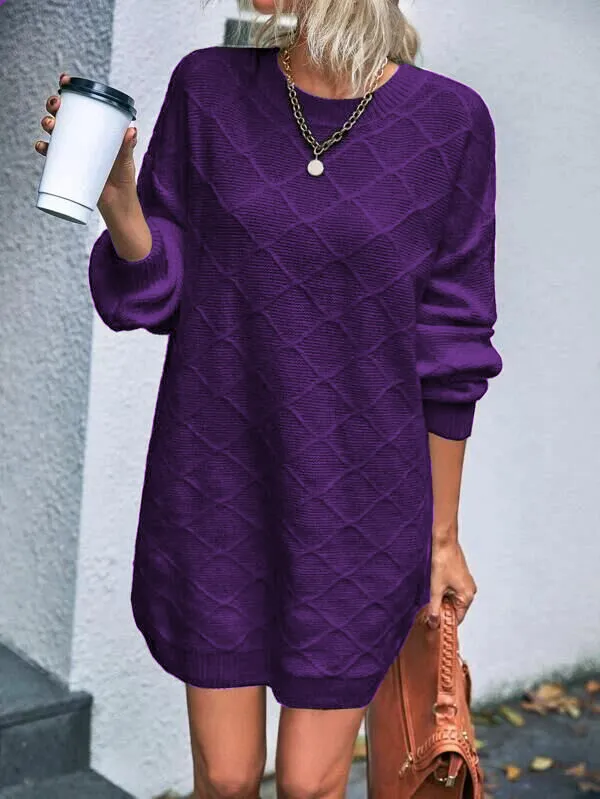 Solid Drop Shoulder Sweater Dress