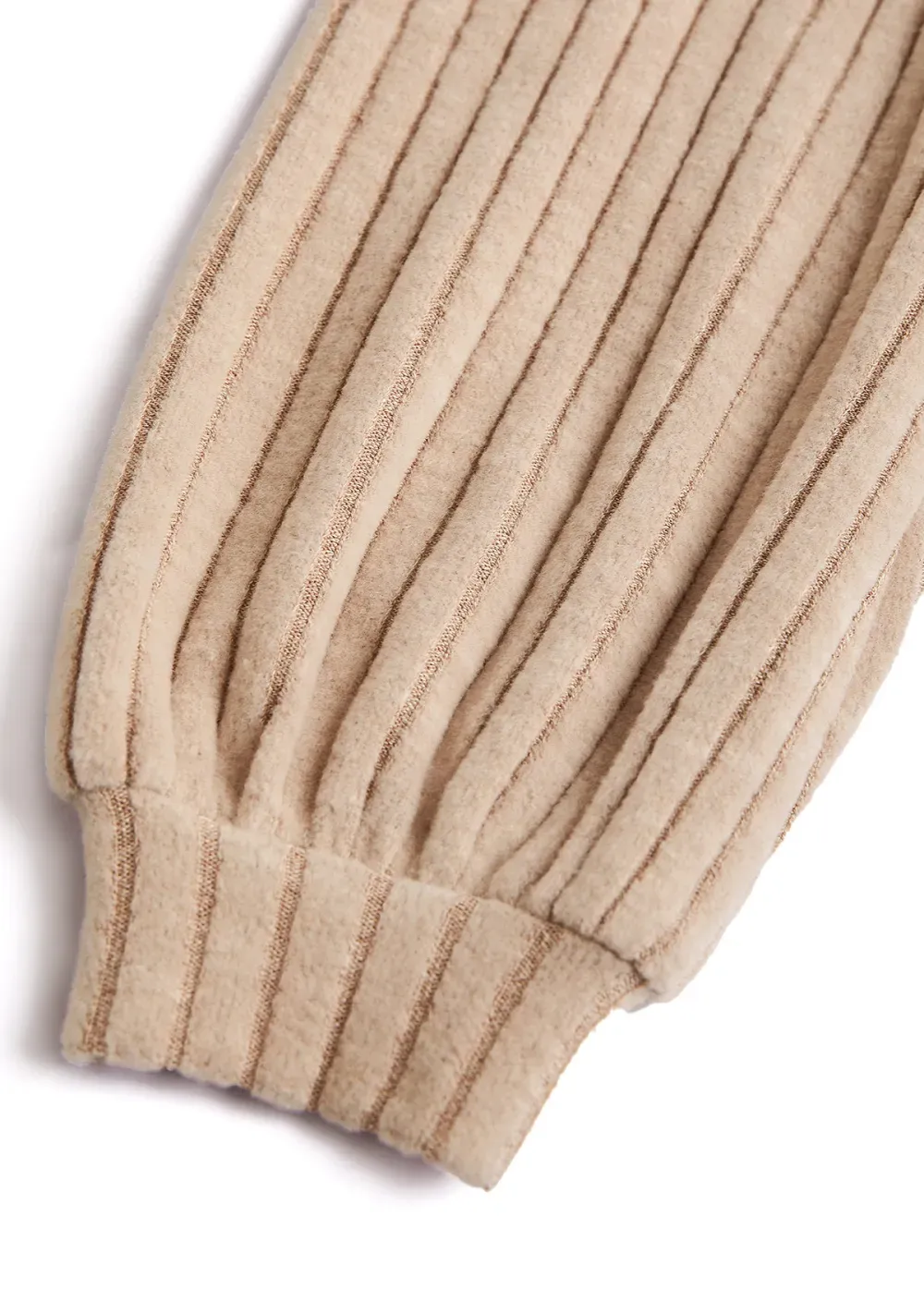 Light Camel Button Geometric Print Long Sleeve T Shirt