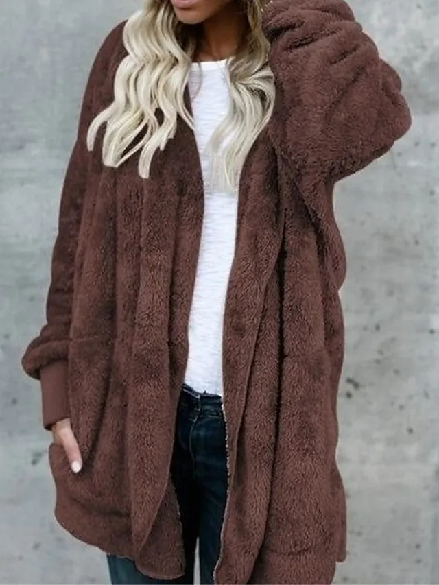 Women's Fleece Jacket Sherpa Jacket Teddy Coat Outdoor Street Daily Fall Winter Coat