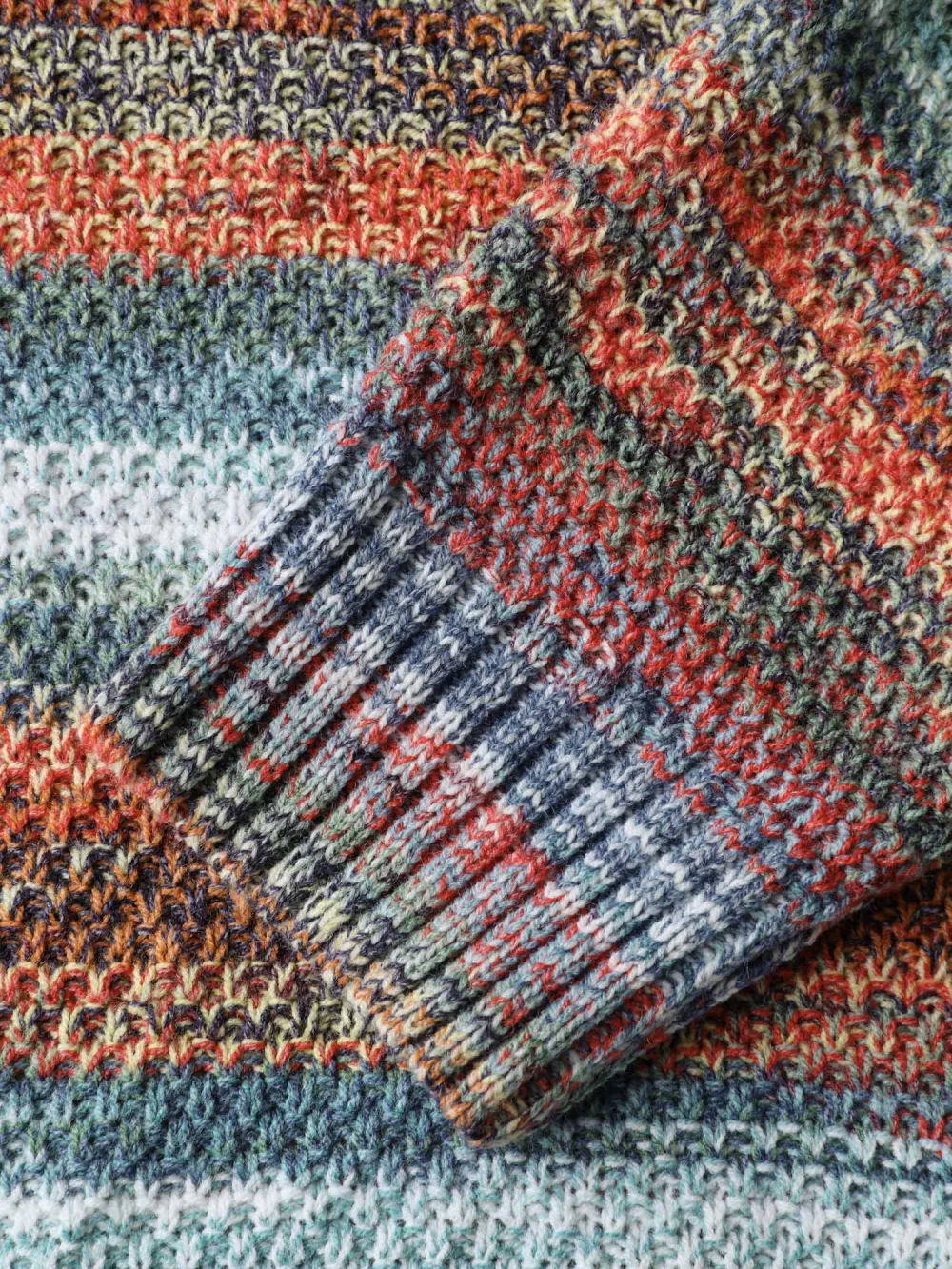 Gradual Color Change Textured Knit Cardigan