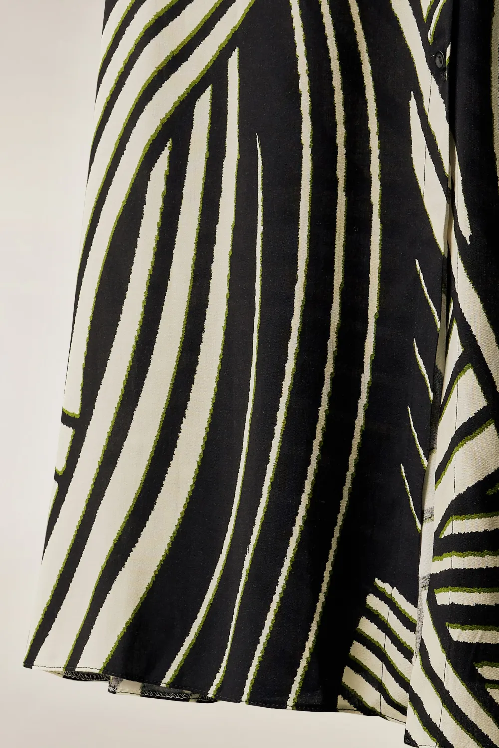 EVANS Curve Black & Ivory White Linear Print Utility Shirt Dress