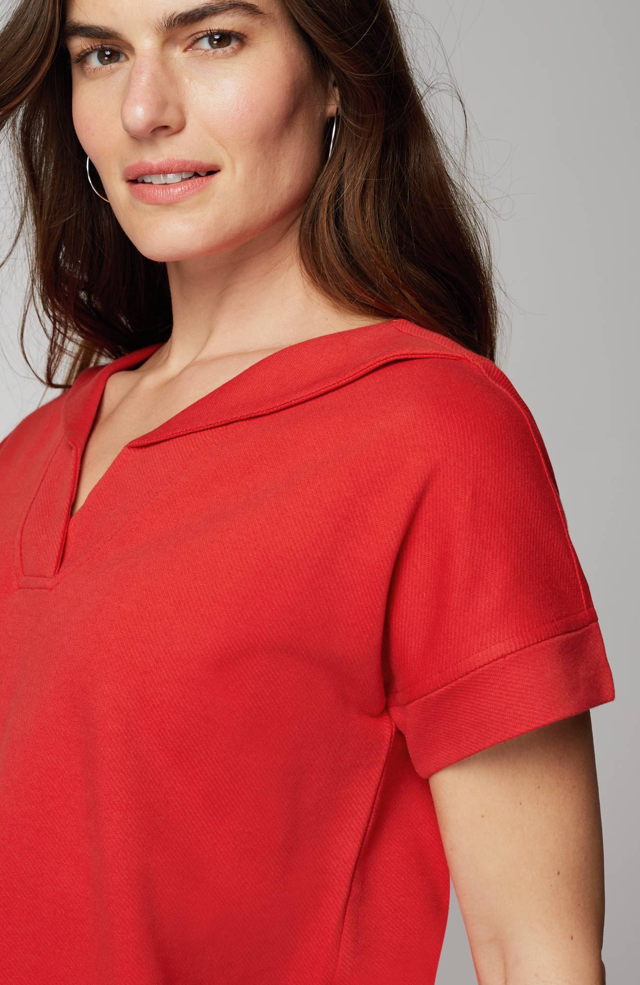 Collared Short-Sleeve Sweatshirt