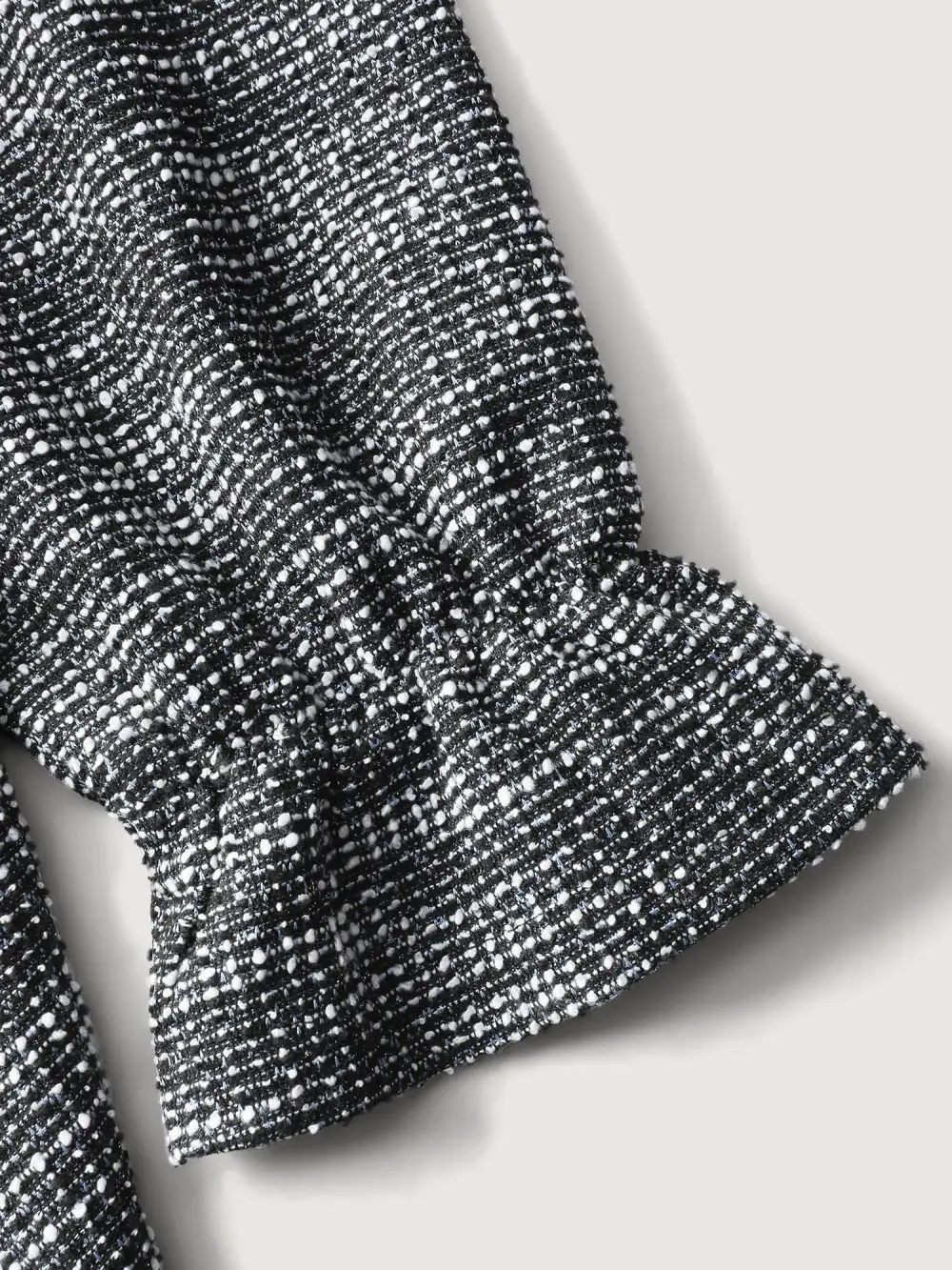 Tweed Knit Pearl Button Stretchy Midi Dress