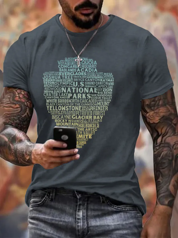 Men'S T-Shirt Pure Cotton Men'S 63 National Park Ranger Print T-Shirt