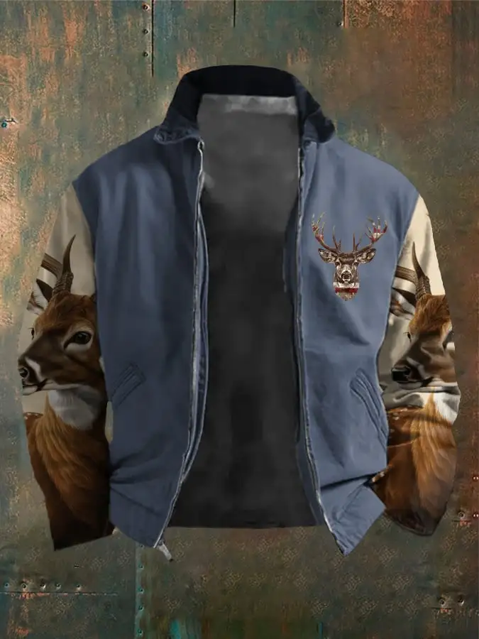 Men's Western Elk Outdoor Lapel Jacket