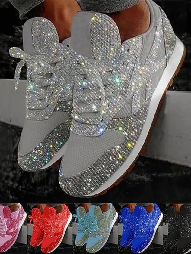 Women Muffin Rhinestone New Crystal  Platform Sneakers
