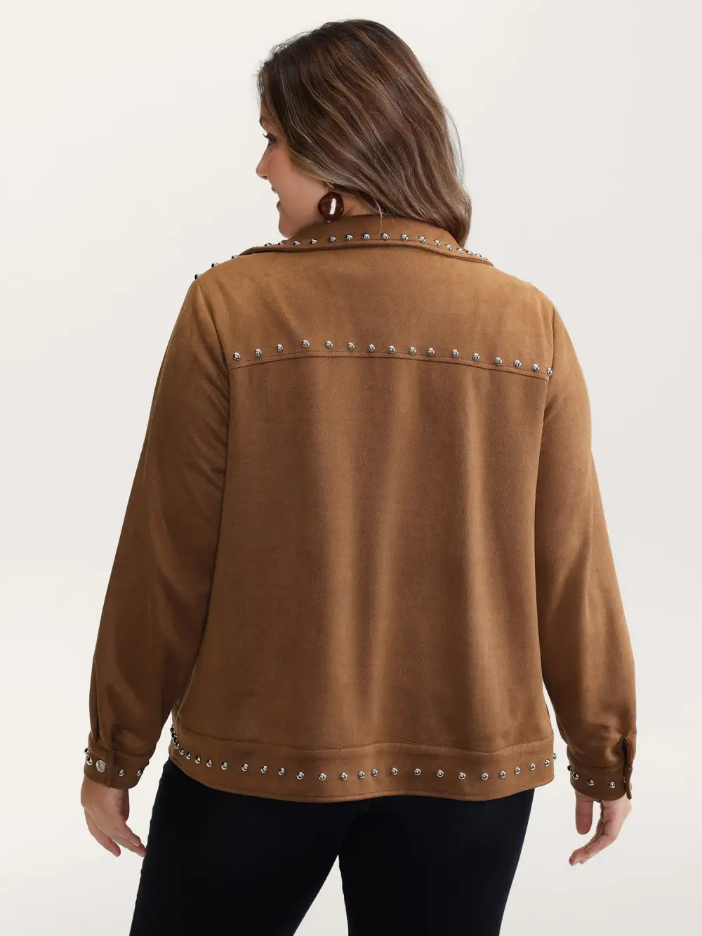 Rivet Open-Front Collar Jacket