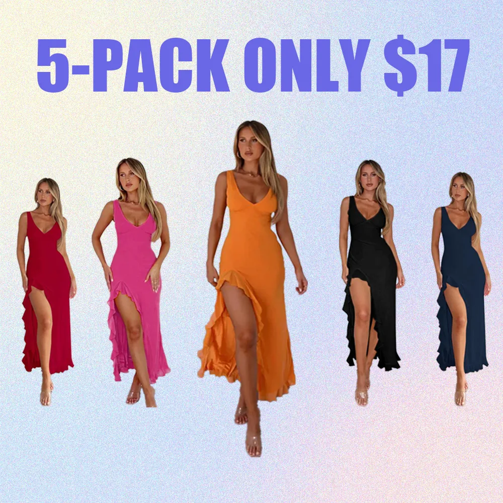 Women's Sleeveless Tank Dress-Solid Color, Thigh Slit, Summer Party Wear