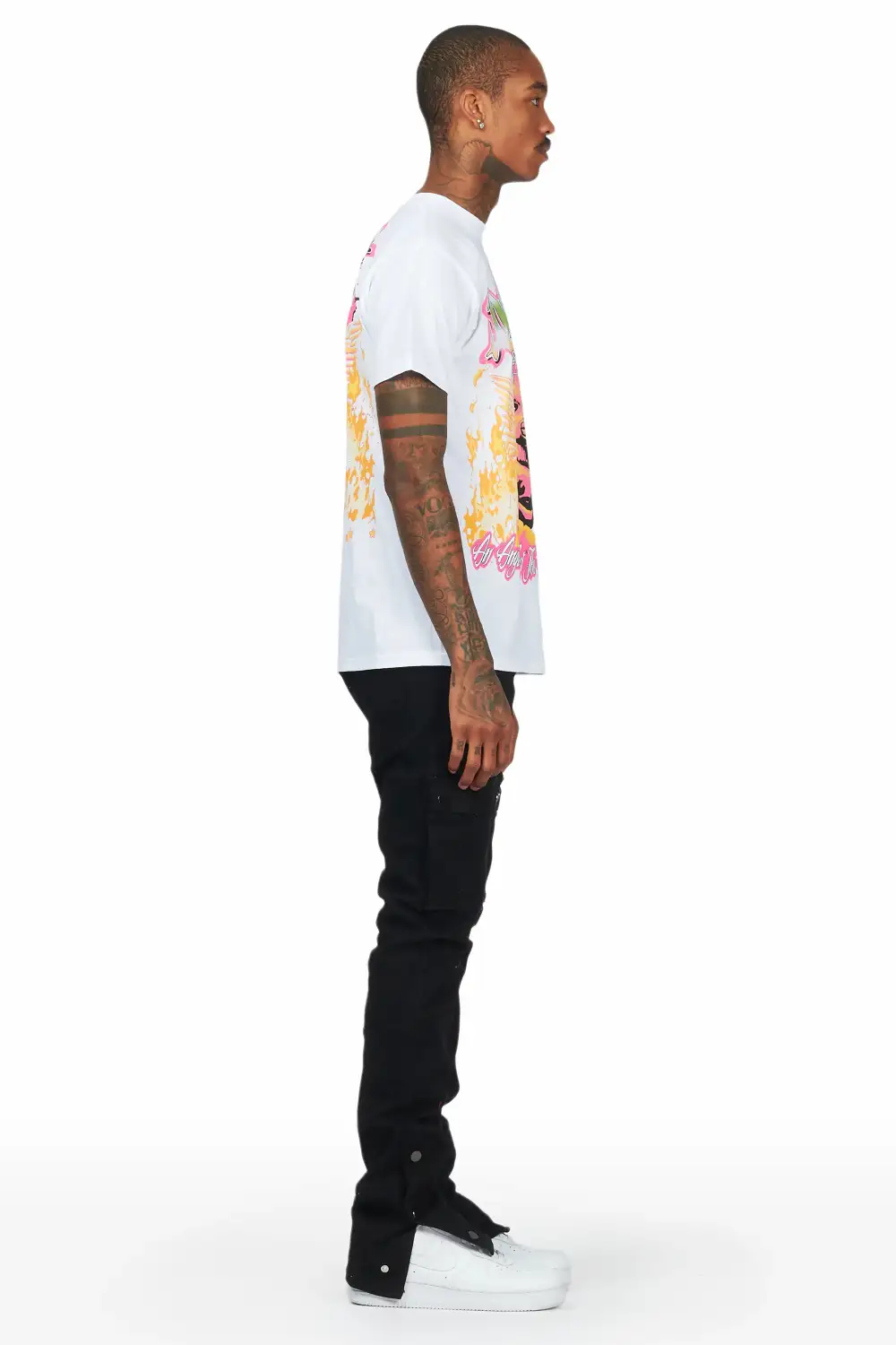 Waage Black Cargo Stacked Flare Jean