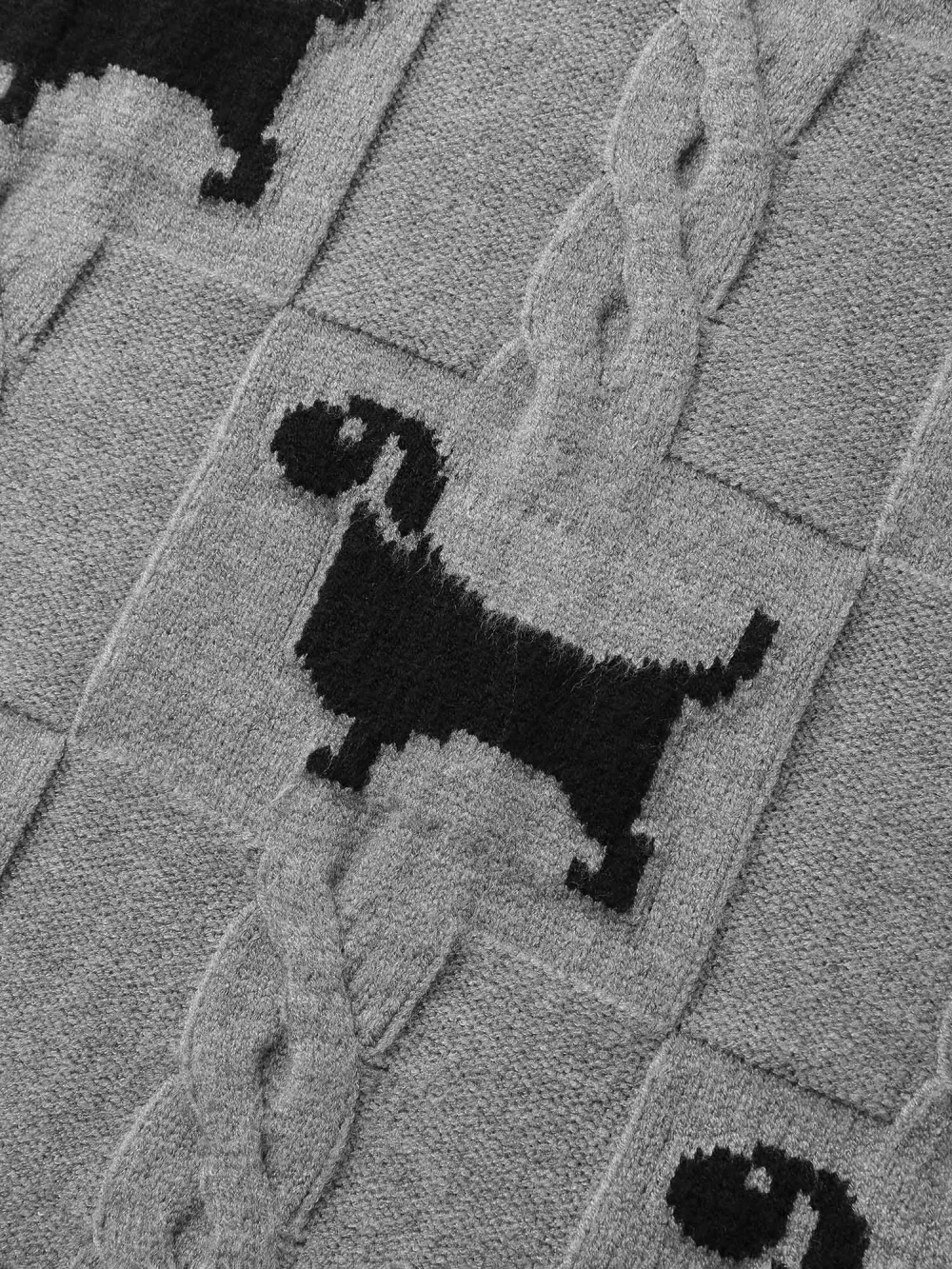 Supersoft Textured Dog Print Pullover