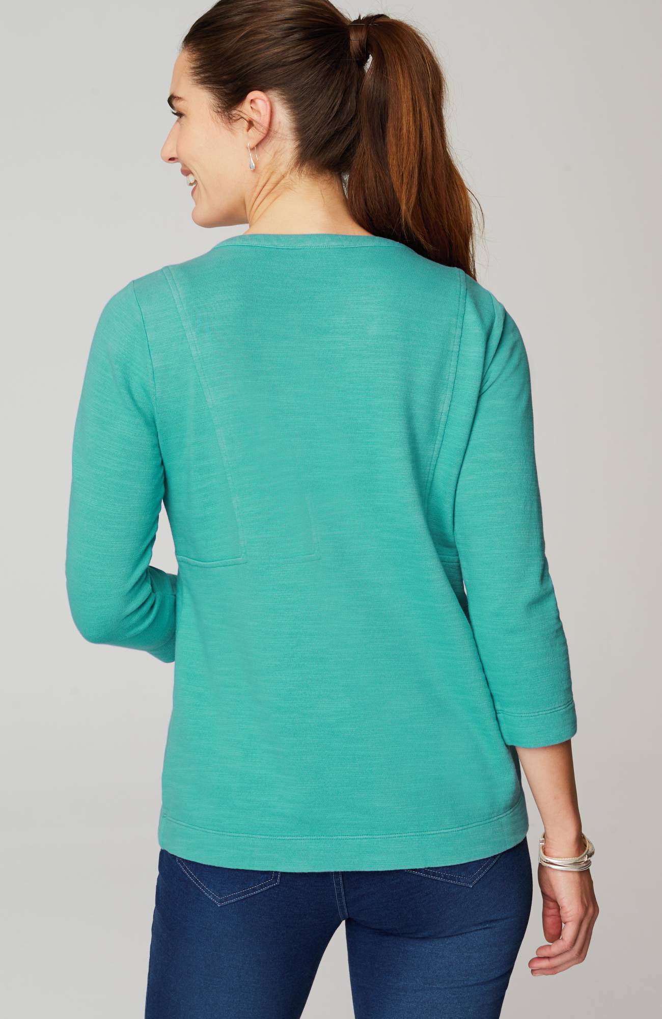 pure jill organically grown cotton buttoned top