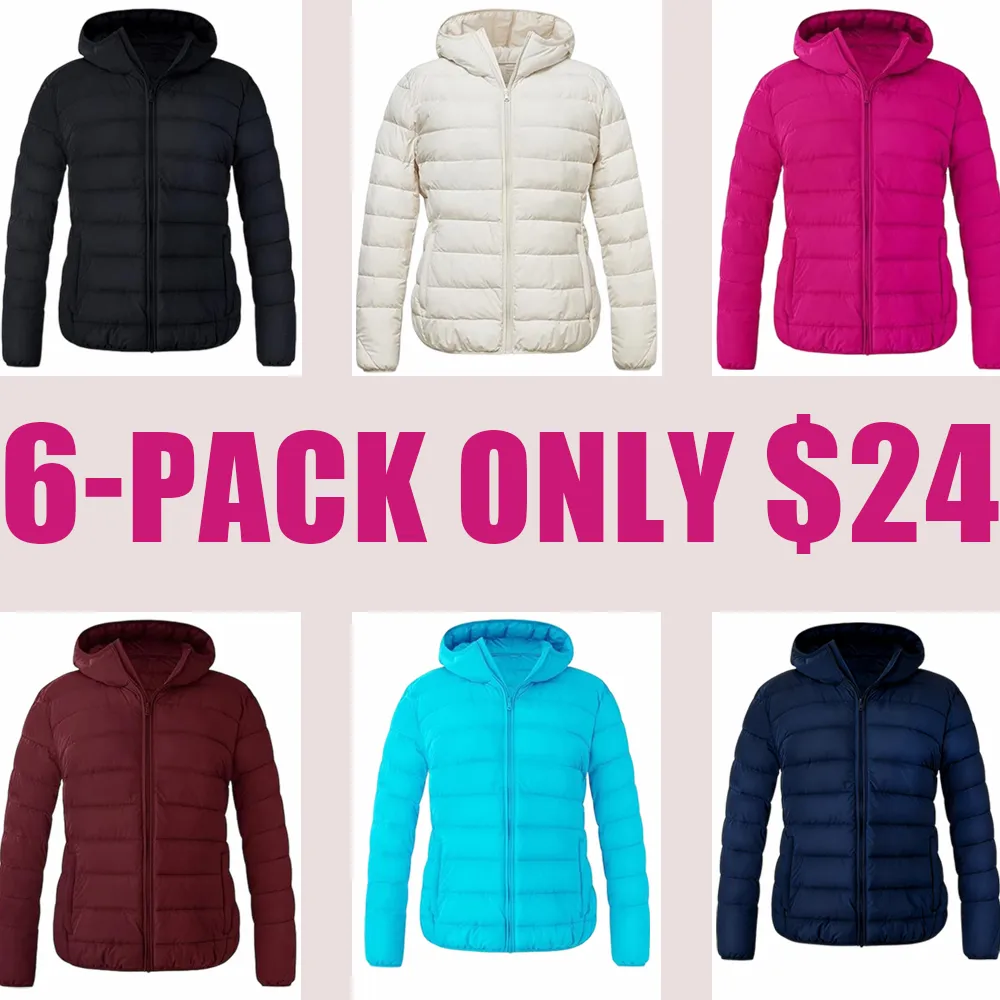 Women's Plus Size Packable Hooded Lightweight Puffer Jacket (Winter/Christmas Gift)