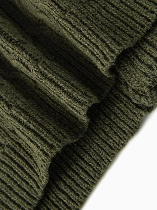 Men's burlap single-breasted knitted cardigan sweater