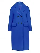 Women's Winter Coat Coat Cloak / Capes Windproof Warm Pocket Casual Street Style Plain Vacation Work Street Daily Wear Single Breasted Turndown Loose Fit Long Sleeve Outerwear Red Blue Green Fall