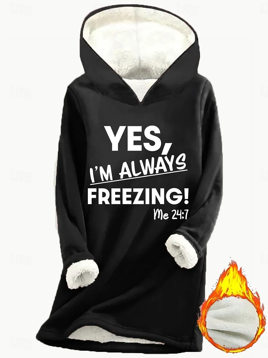 Women's Hoodie Sweatshirt Fleece Letter Street Dailywear Print Casual Comfrt Hoodie Long Sleeve Micro-elastic Fall Winter Fall & Winter Comfrt Breathable Soft Fabric