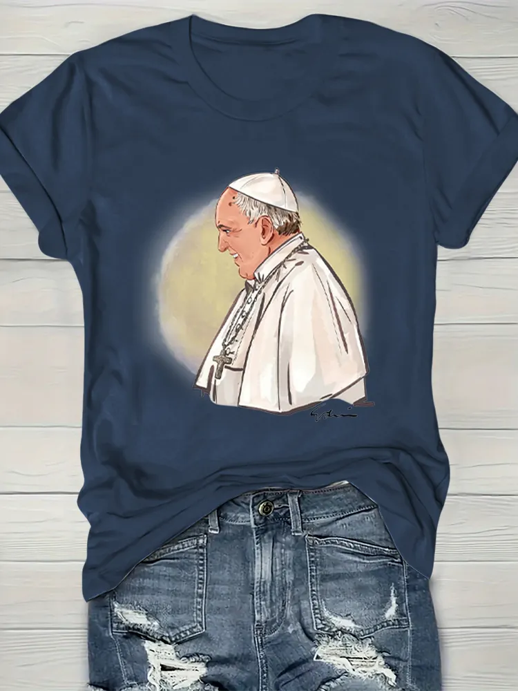 Women's God Never Tires Of Forgiving Us Print Short Sleeve Round Neck Cotton T-Shirt