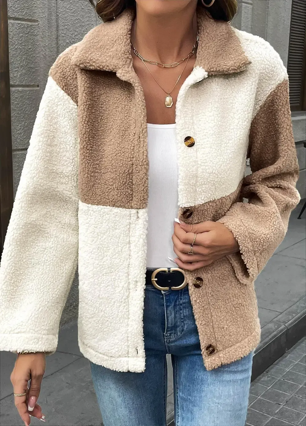Light Coffee Tummy Coverage Long Sleeve Coat