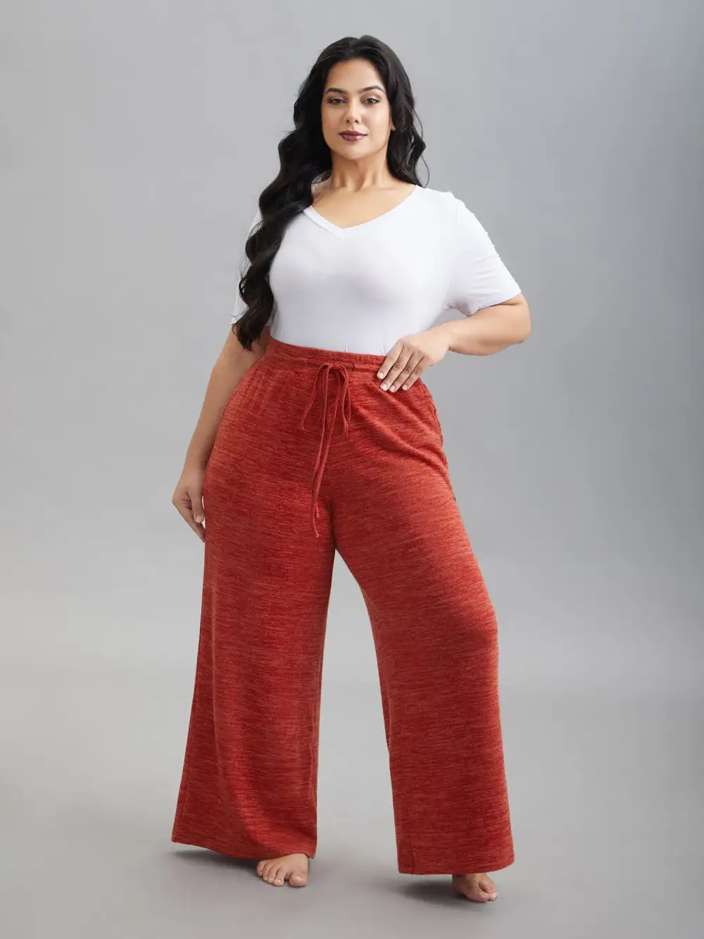 Heather Drawstring Loose Lounge Bottoms