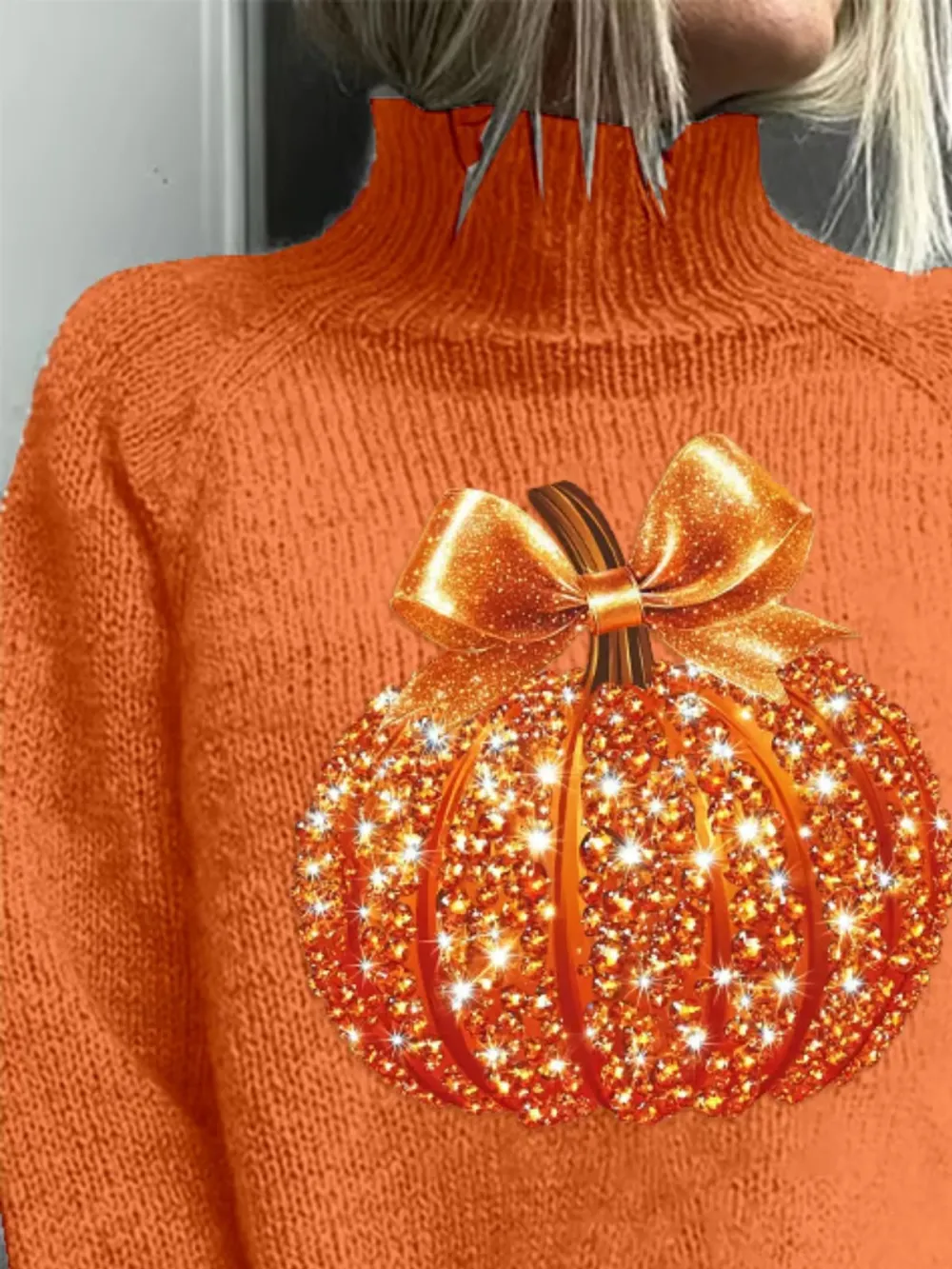 Halloween Turtleneck Simple Sweater