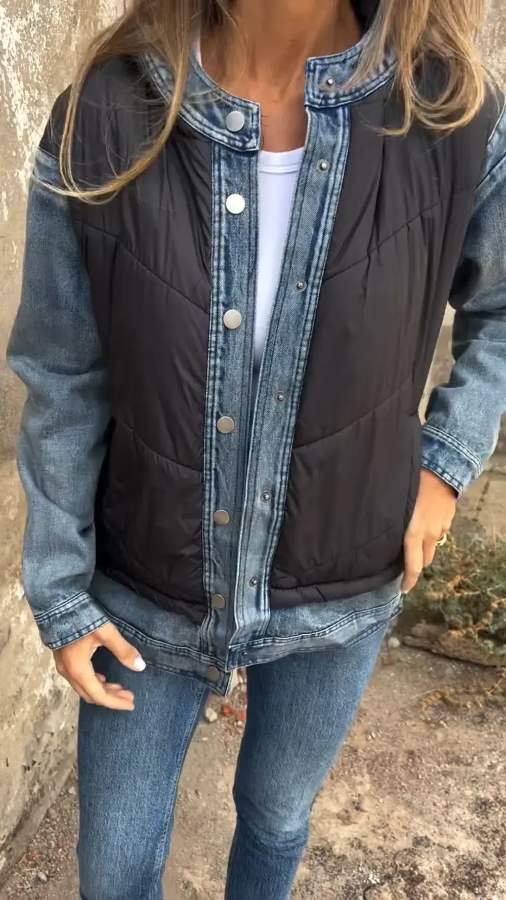 Reversible Denim and Puffer Jacket