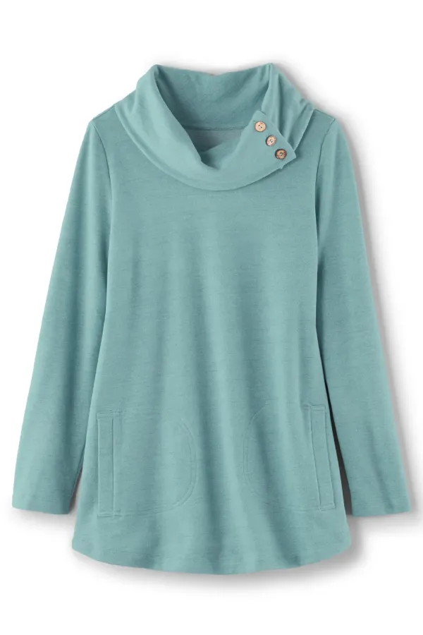 Valla French Terry Cowl Neck Tunic