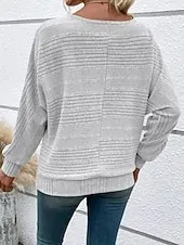 Women's Texture Blouse Blouse Plain Modern Casual Long Sleeve Crew Neck Regular Tops Daily Holiday Going out Black Wine Navy Blue Light Grey Gray Fall