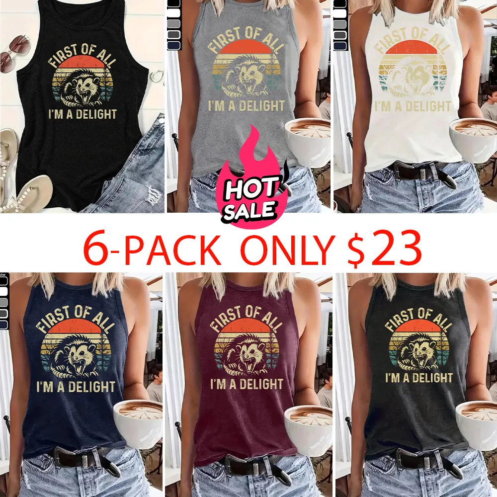 Women's Casual Tank Top – Letter Print, Sleeveless & Versatile