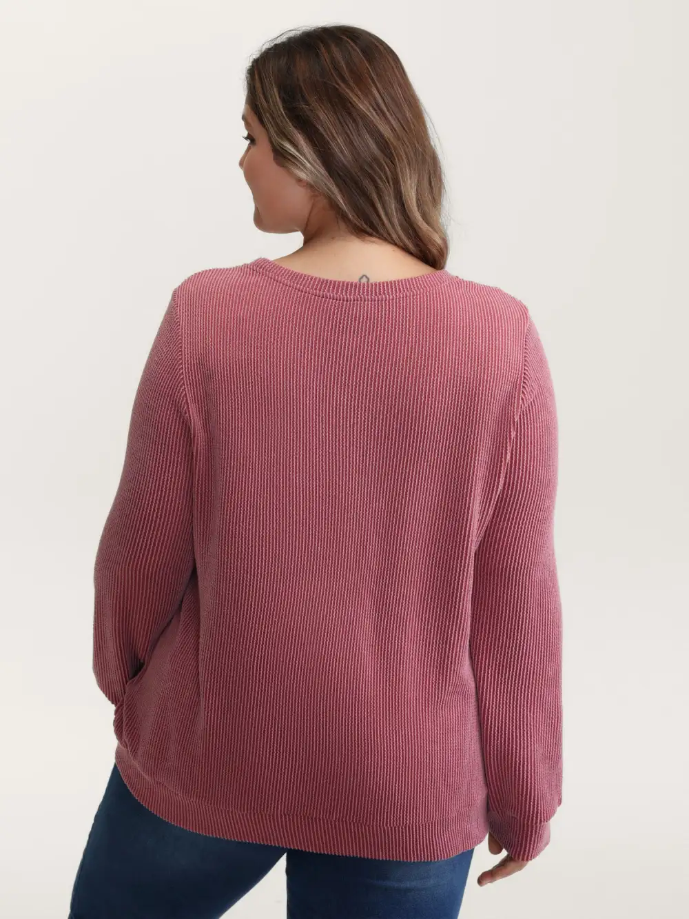 Color Stripes Spliced Knit Sweatshirt