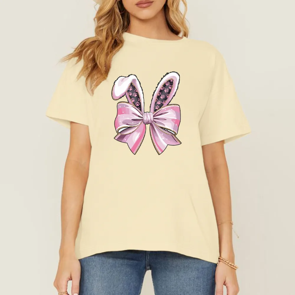 A Pink Bow With Bunny Ears, Casual T-Shirt