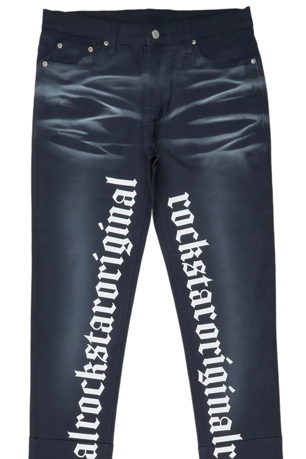 Filip Navy Super Stacked Flare Jean