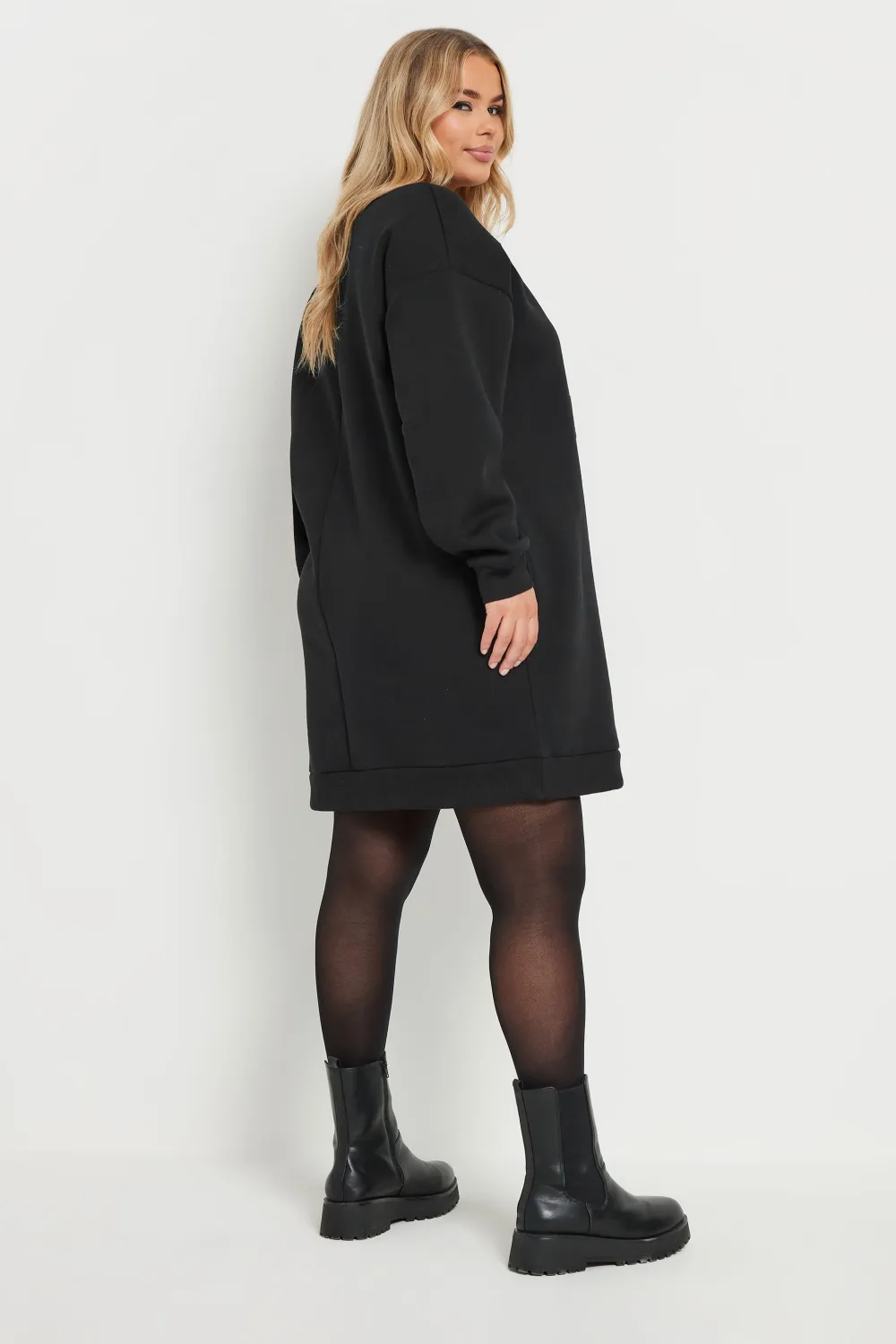 YOURS Curve Black 'Merry Christmas' Graphic Sweatshirt Dress