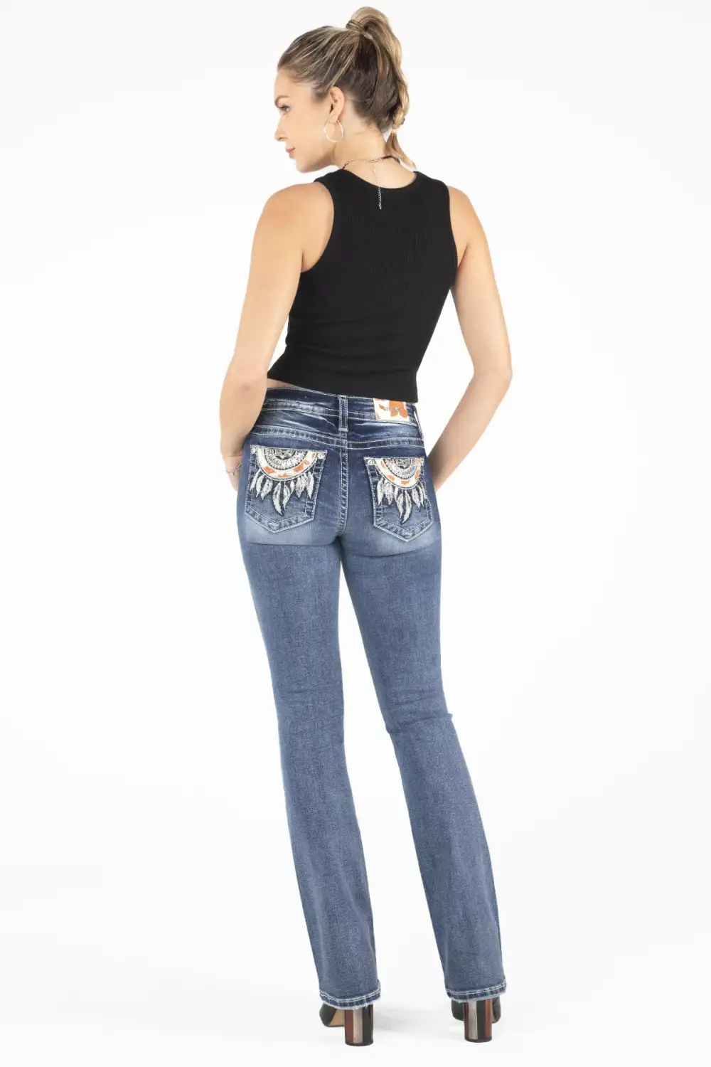 Cow Printed Dreamcatcher Bootcut Jeans