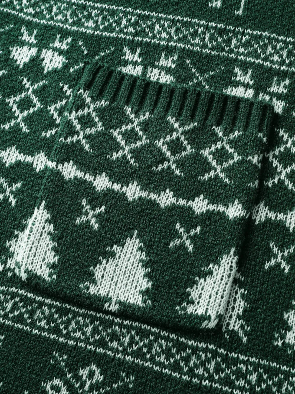 Elk Christmas Print Jacquard Open-Front Knit Cardigan