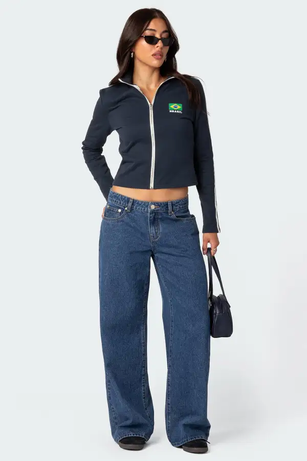 Brasil Zip Up Sweatshirt