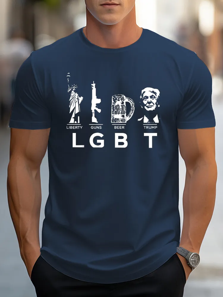 Men'S This Liberty, Guns, Beer Tee Trump LGBT